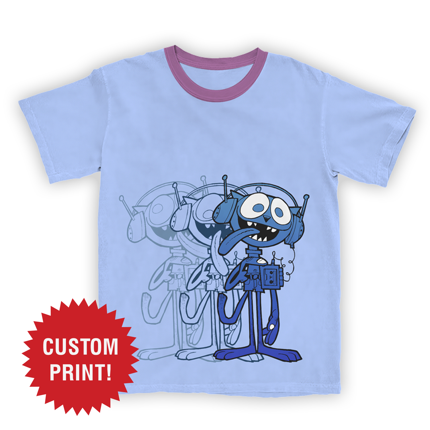 Cat Play Ringer T-Shirt