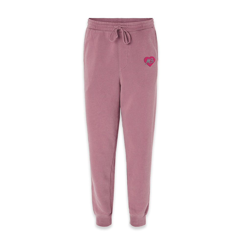 MB Heart Logo Embroidered Mauve Sweatsuit Set