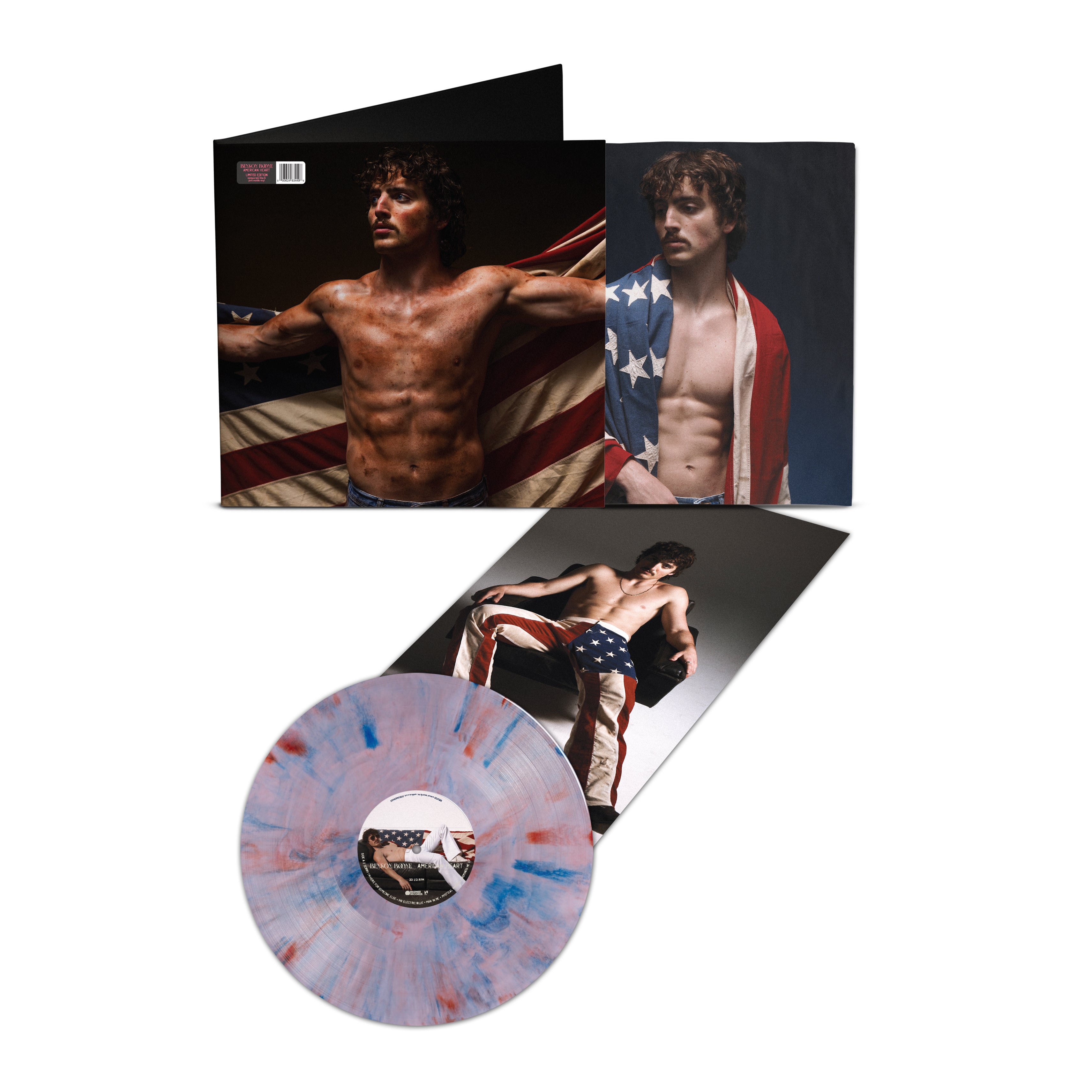 American Heart - Store Exclusive Red and Blue Marble on Opaque Baby Pink vinyl