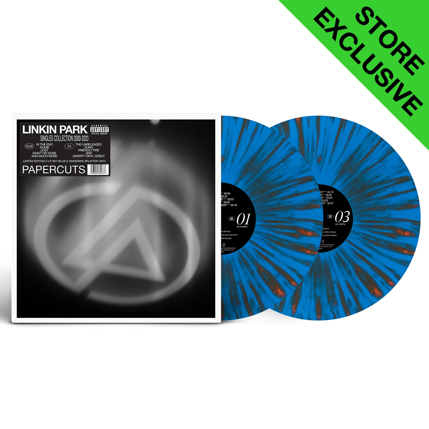 Papercuts Limited Edition Sky Blue & Tangerine Splatter Vinyl [2LP