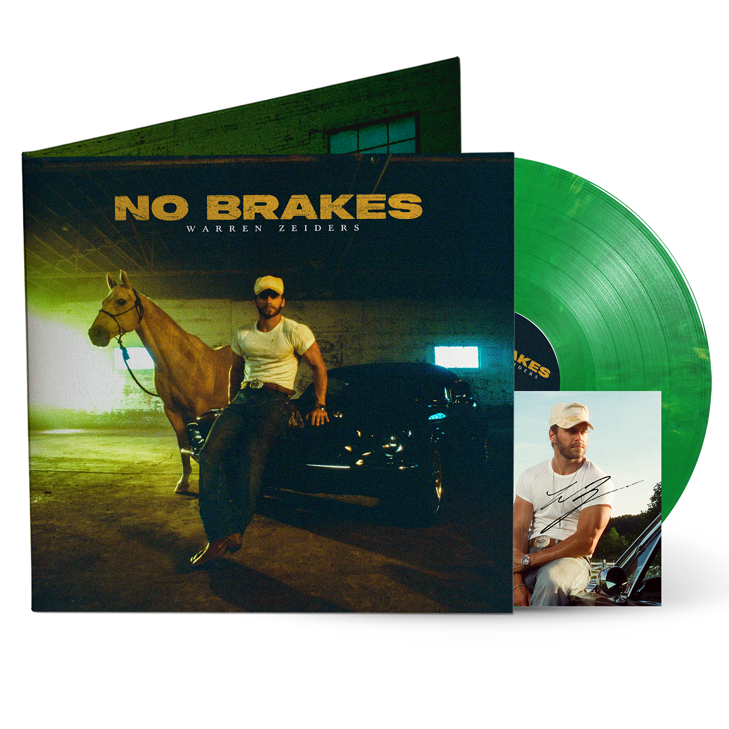 No Brakes Signed Jade Green Vinyl LP