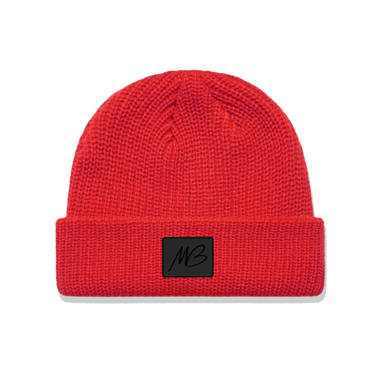 Initials Patch Red Beanie