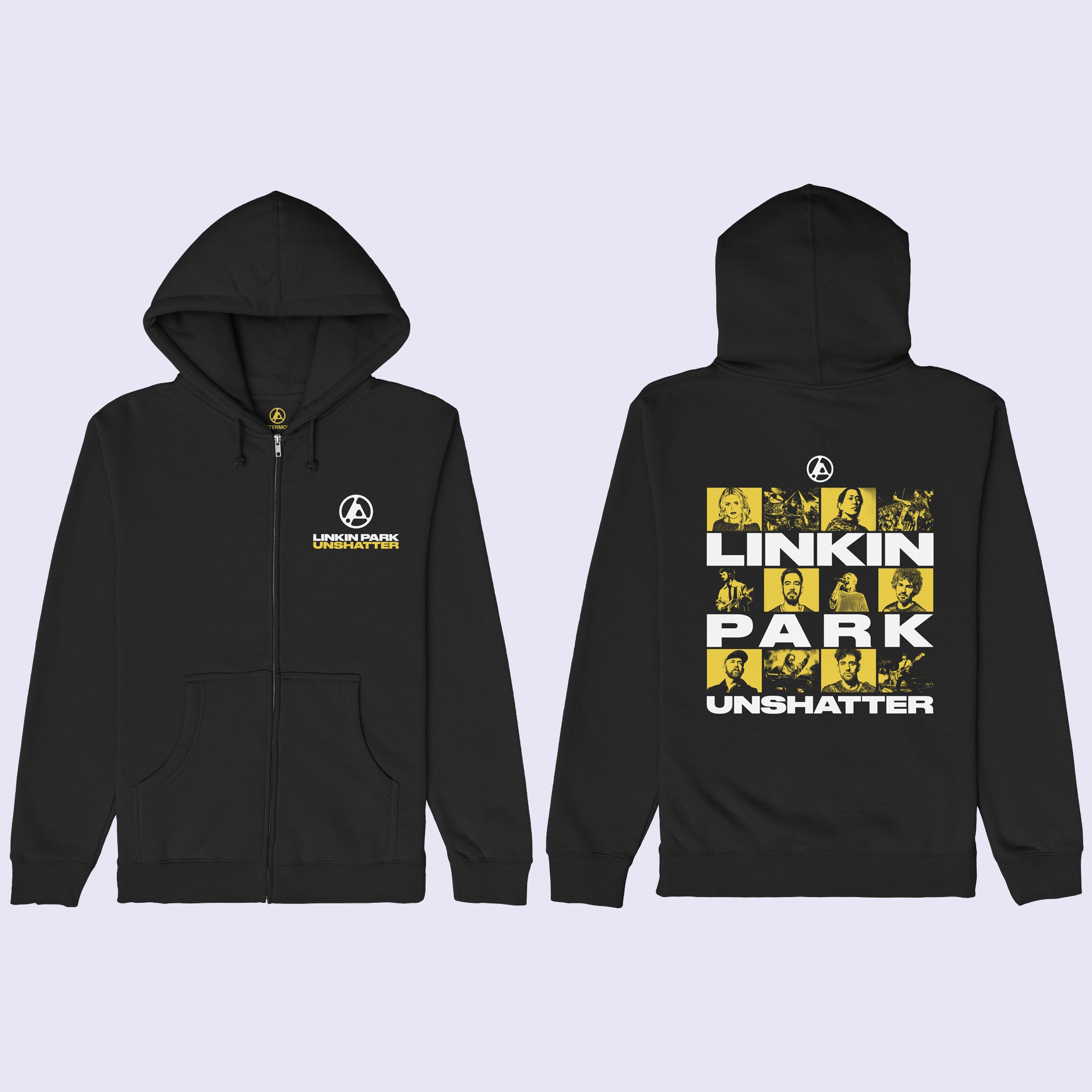 UNSHATTER Black Zip Up Hoodie