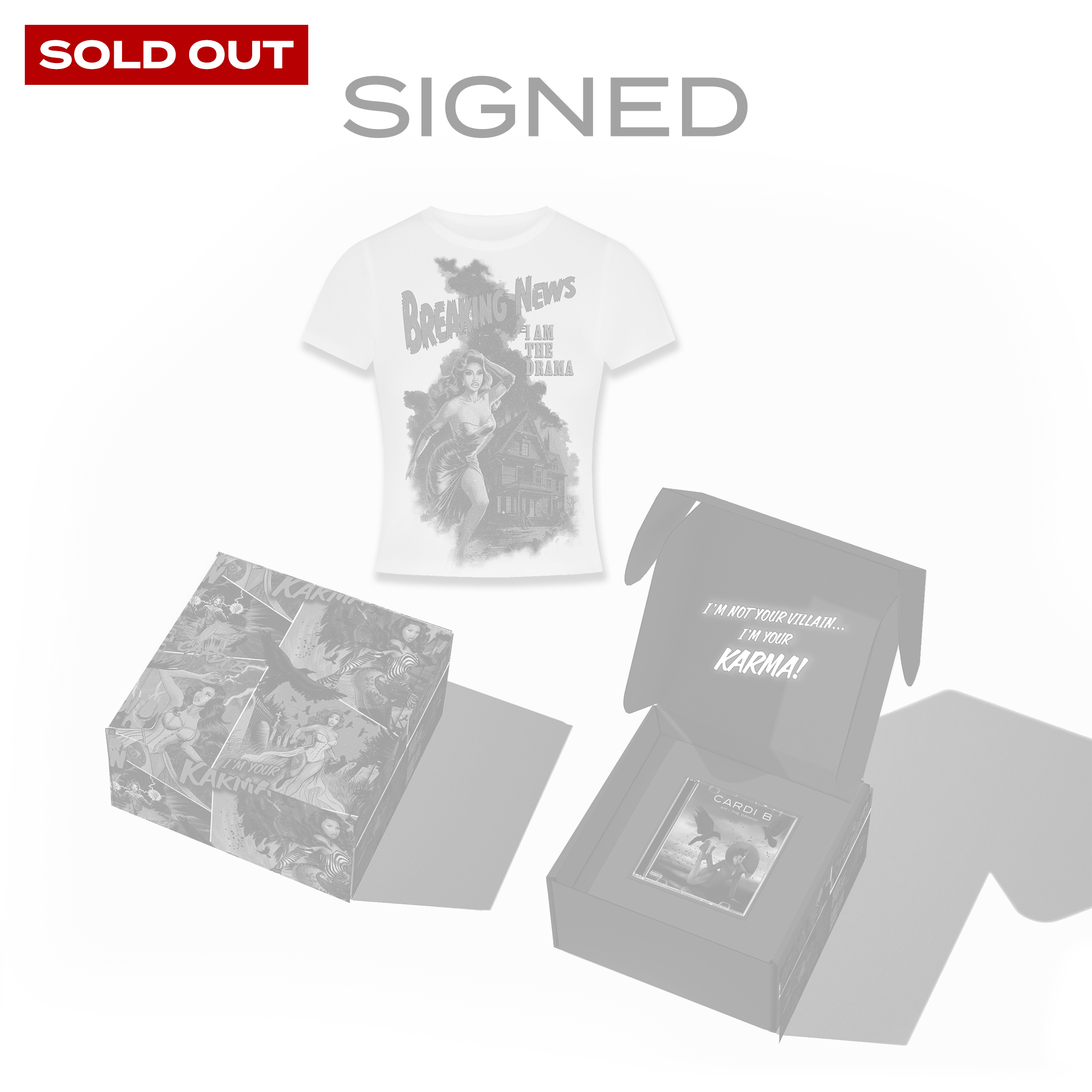 AM I THE DRAMA? Box Set White T-Shirt (designed by Revolve)