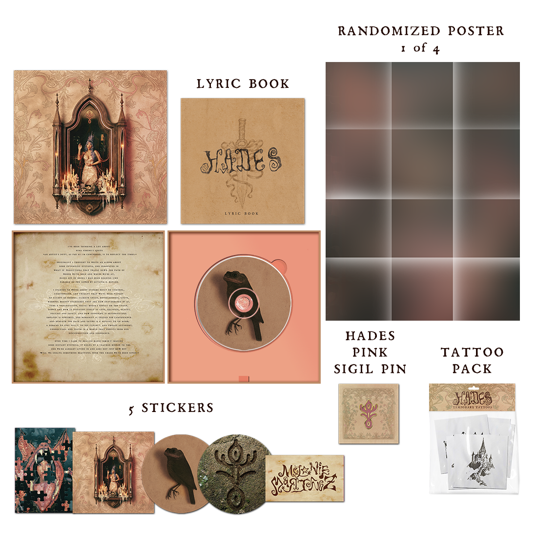 Hades Pink Sigil Enamel Pin + CD Box Set