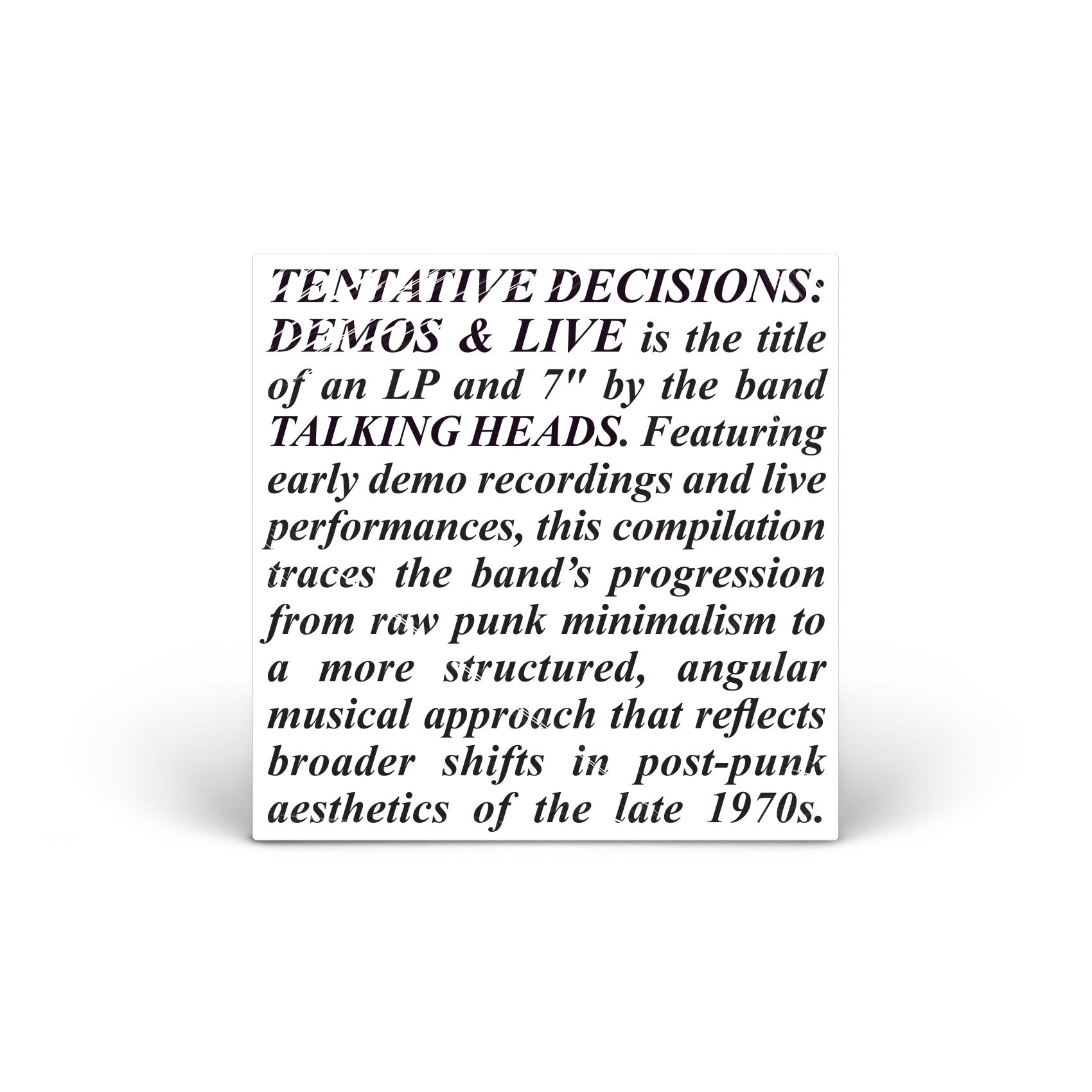 Tentative Decisions: Demos & Live Vinyl [2LP]