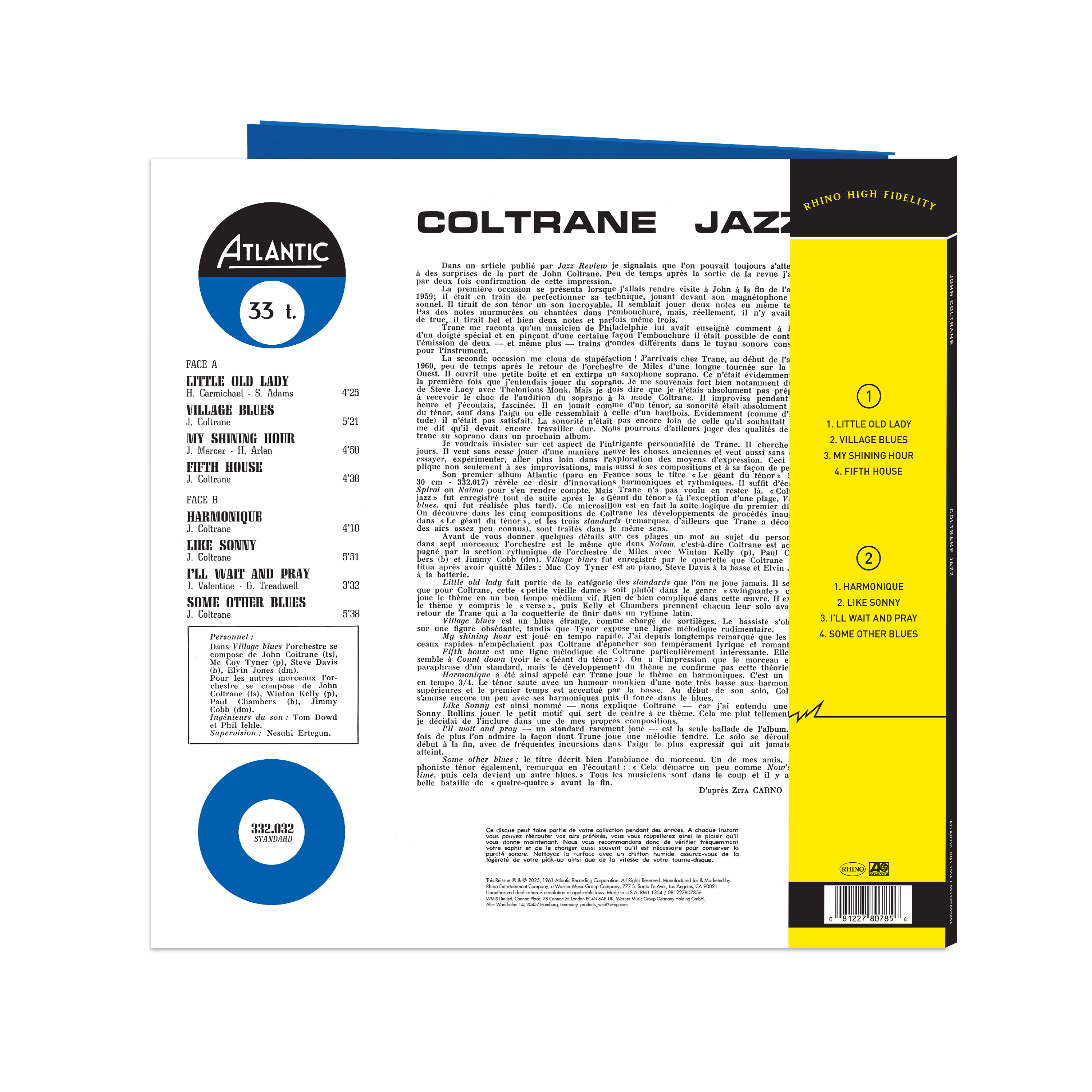 Coltrane Jazz (Mono) (Rhino High Fidelity) (Unnumbered) Vinyl [LP]