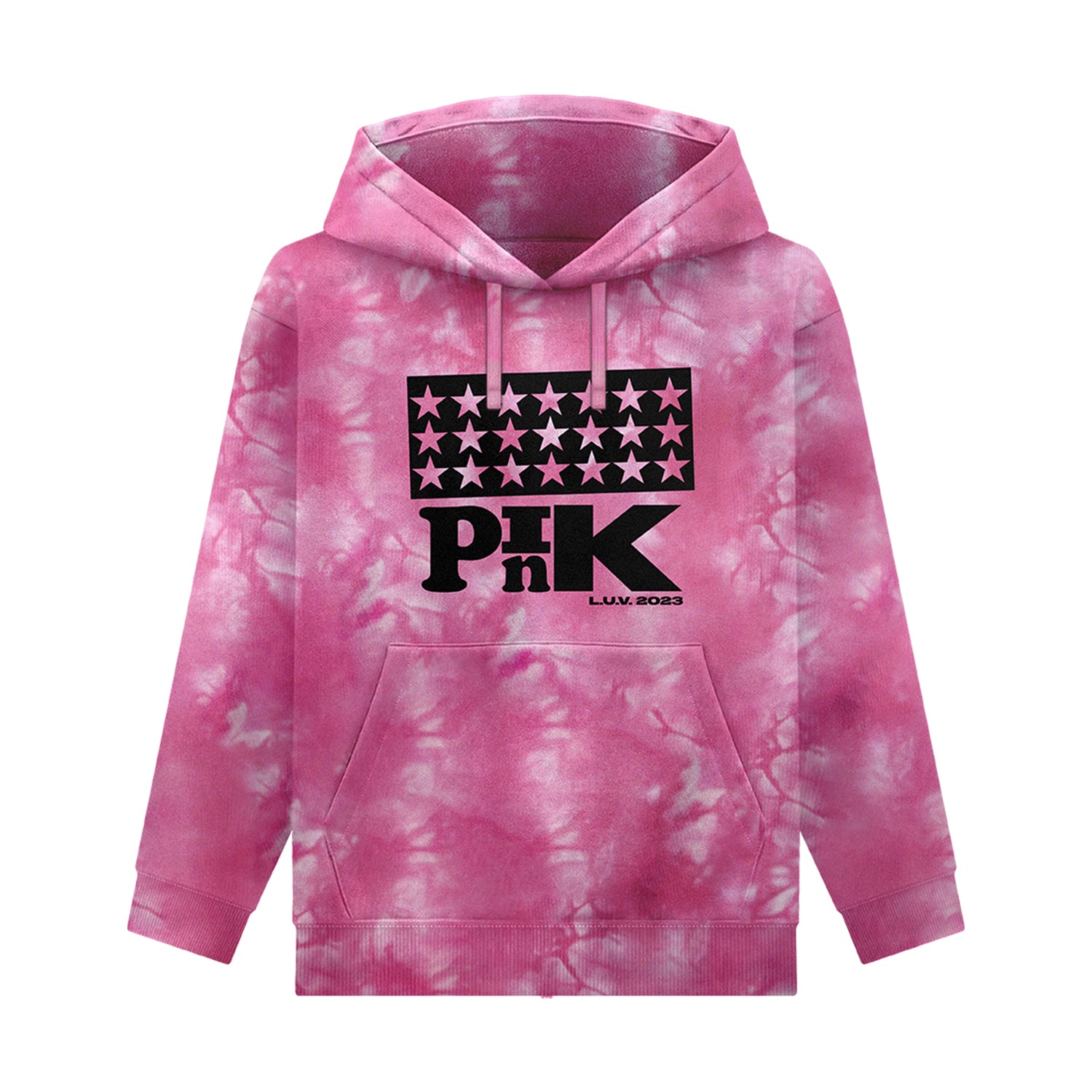 Pink LUV Tie Dye Hoodie